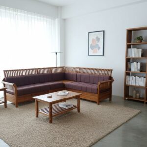 Gallery Corner Sectional & Mid-Century Modern Coffee Table