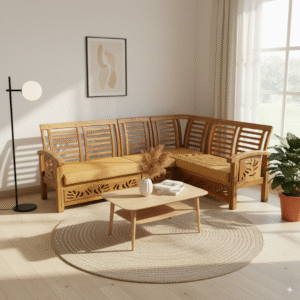 3. The "Golden Horizon" Sectional & "Nordic Nest" Coffee Table